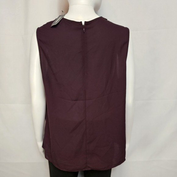 NWT Express Draped Neck Sleeveless Blouse - Deep Plum | Size M - Picture 3 of 8